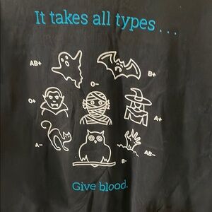 Port and Company BlackTee Shirt size Large with Give Blood Design Funny unique
